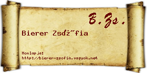 Bierer Zsófia névjegykártya